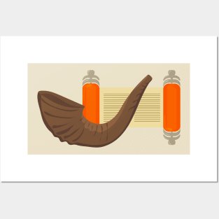 Yom Kippur Rosh Hashanah Torah Shofar Posters and Art